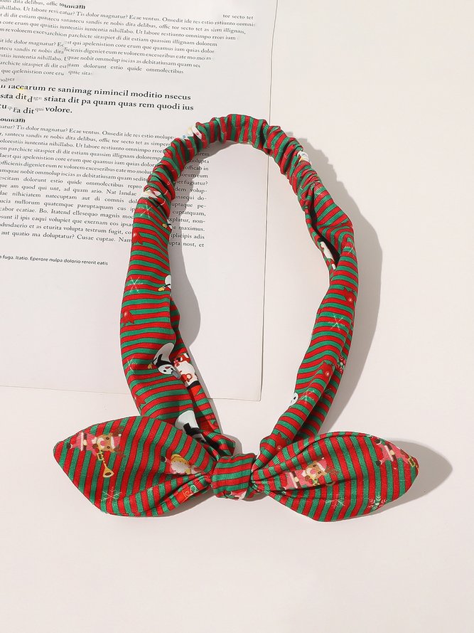 Christmas Santa Striped Print Headband