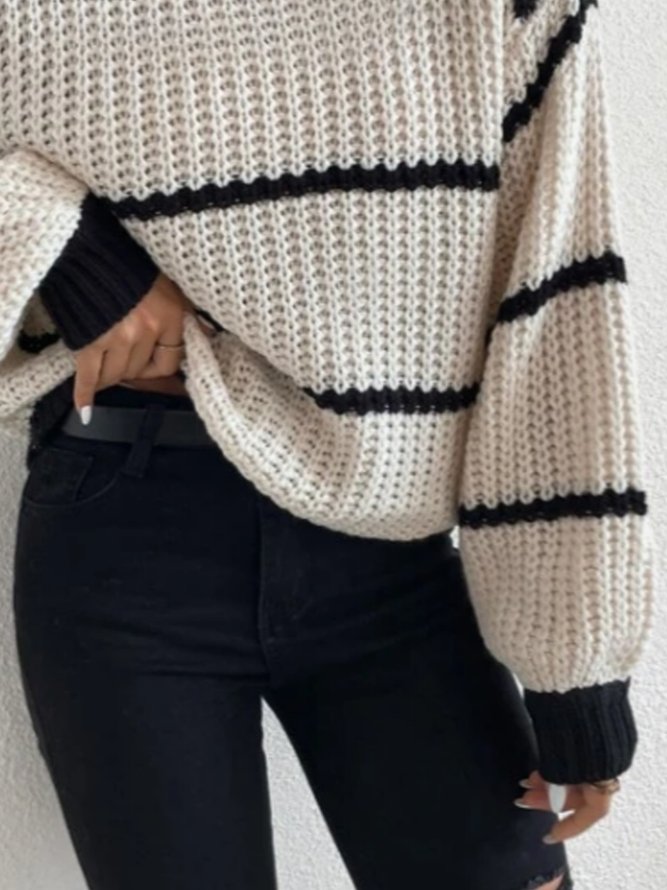 Loosen Round Neck Casual Off Shoulder Sweater