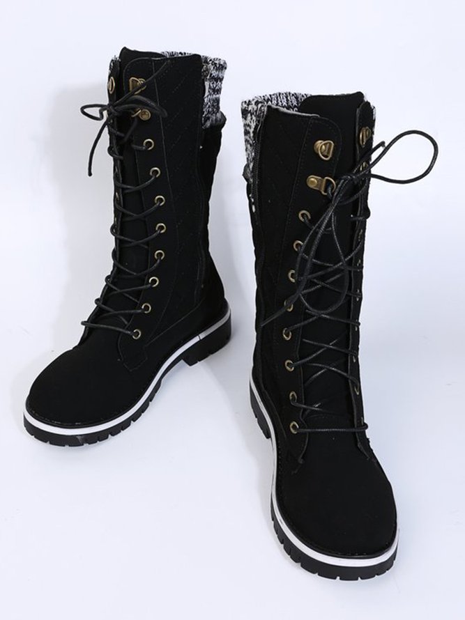 Casual Stitching Metal Martin Combat Boots