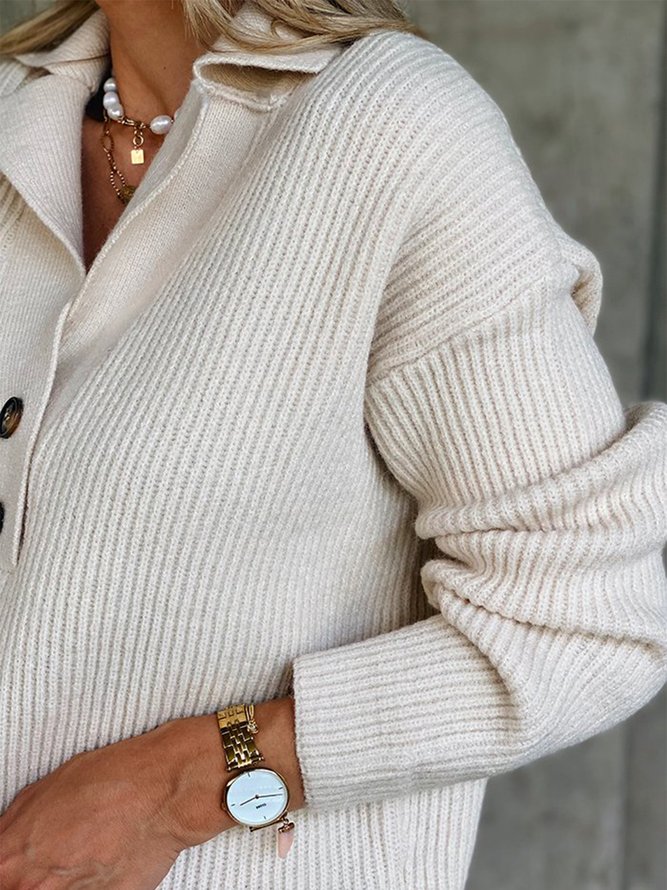 Simple Loosen Polo Sweater