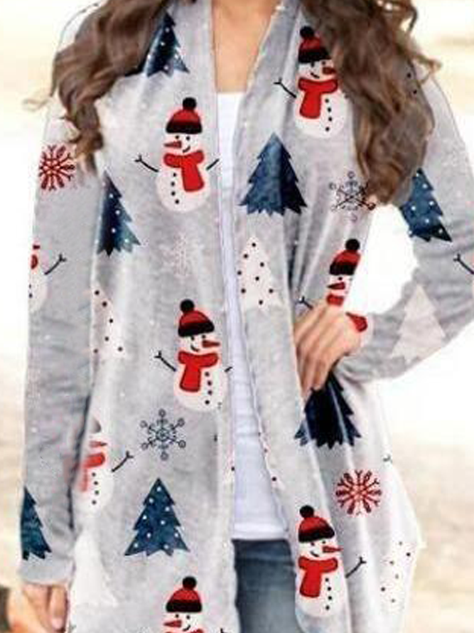 Christmas Snowman Casual Household Daily Vintage Statement Knit coat