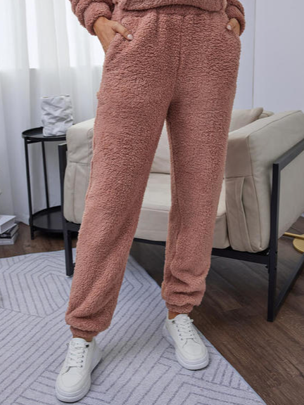 Cotton Blends Casual Solid Pants