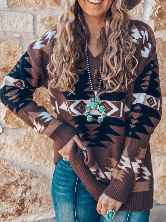 West Styles/Cows Geometric Sweater