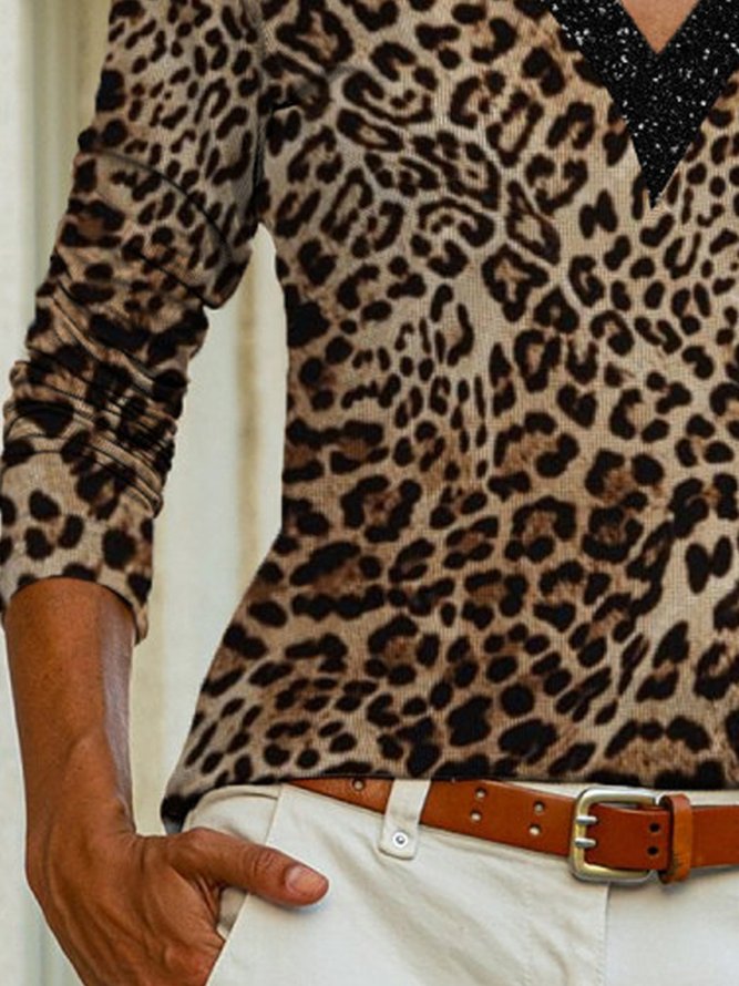 Leopard Cotton Shirts & Tops