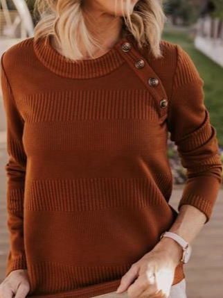 Casual Sweater  Shoulder slant cardigan pullover