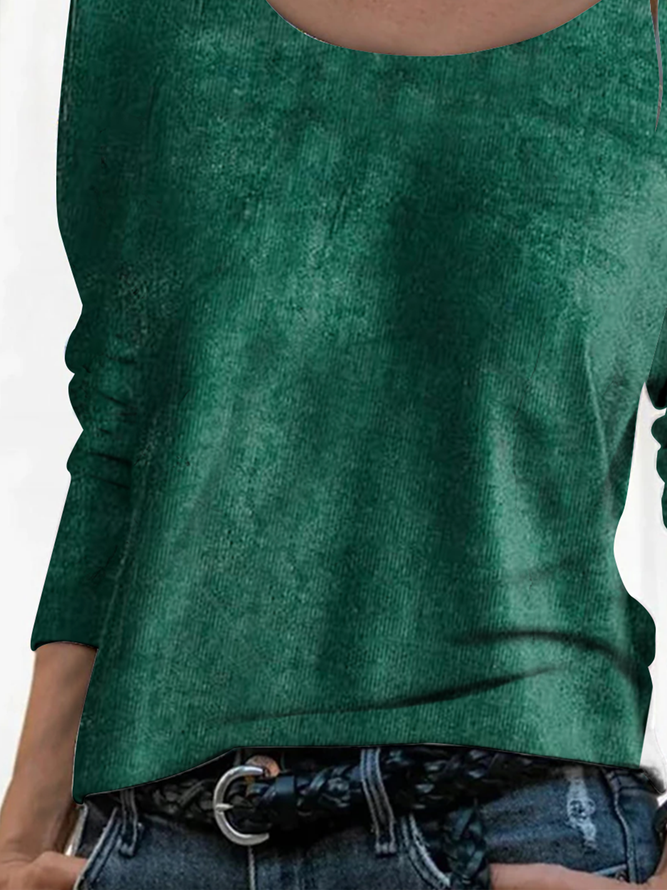 Long sleeve round neck plain patterned velvet Korean velvet elastic fabric Christmas top T-shirt women