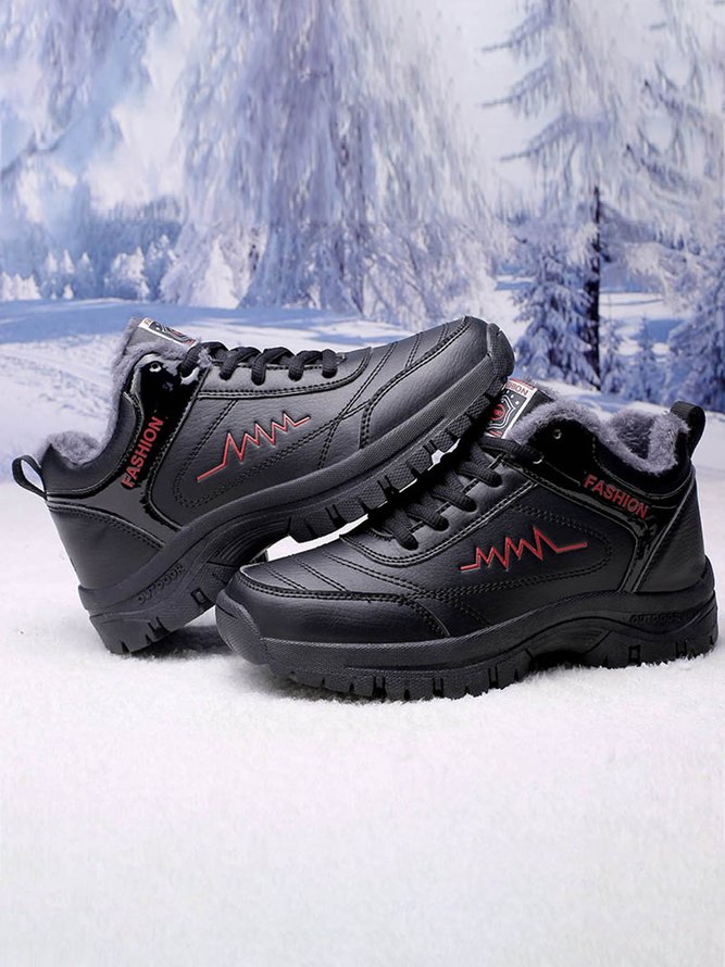 Couple's Simple Snow Plus Velvet Warm Sports Shoes