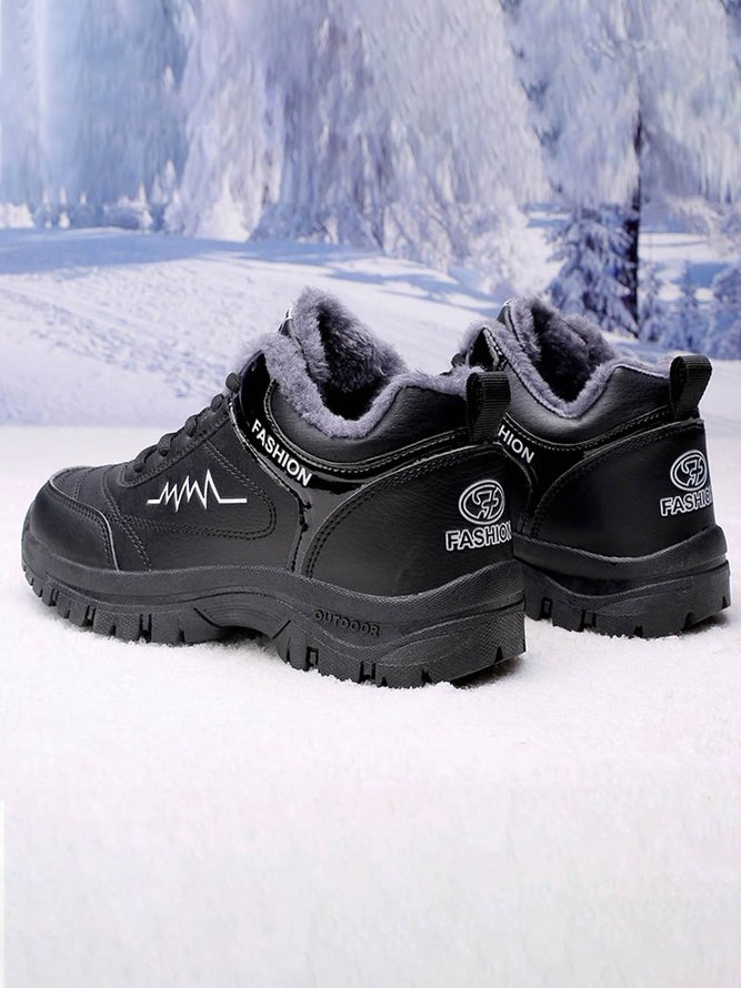 Couple's Simple Snow Plus Velvet Warm Sports Shoes