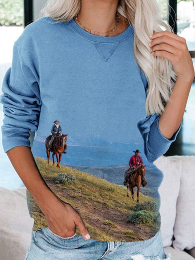 Western Denim Style New Designer Comfort Ladies Loose Sweater Tops