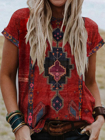 Loosen Tribal West Styles/Cows Shirt & Top