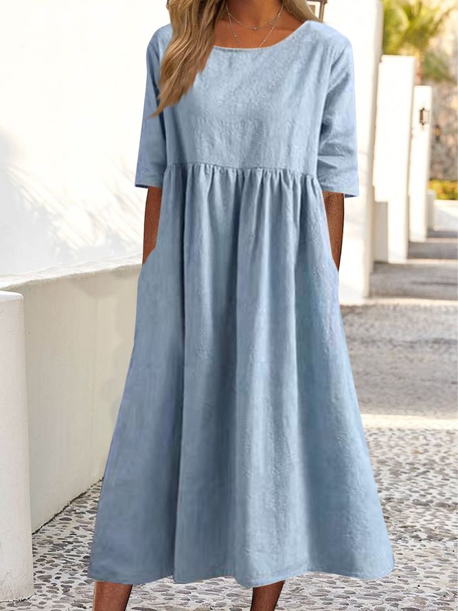 Women's Maxi Dress Plain loose pocket Long Dress