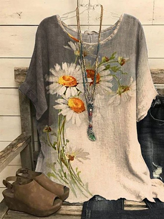 Ombre Floral Casual Top