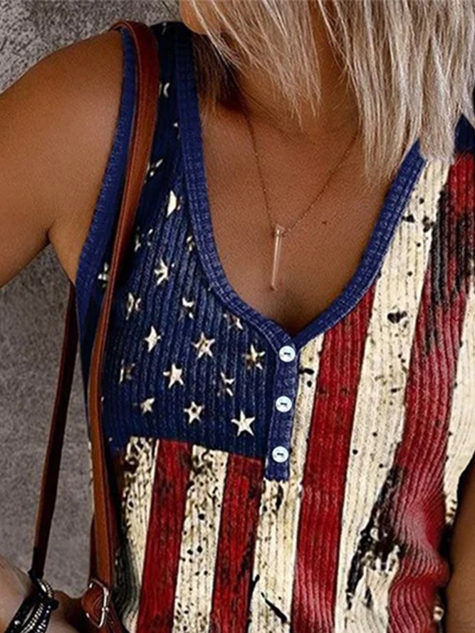 Flag Buttoned Knit