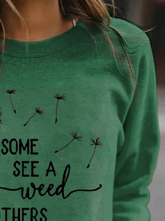 Some See a Weed Others See a Wish Dandelion Print Sweatshirt