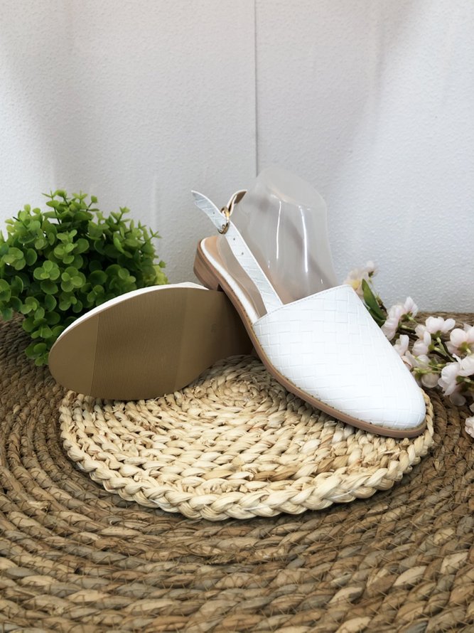 Faux Braided Upper Pointed Toe Flats