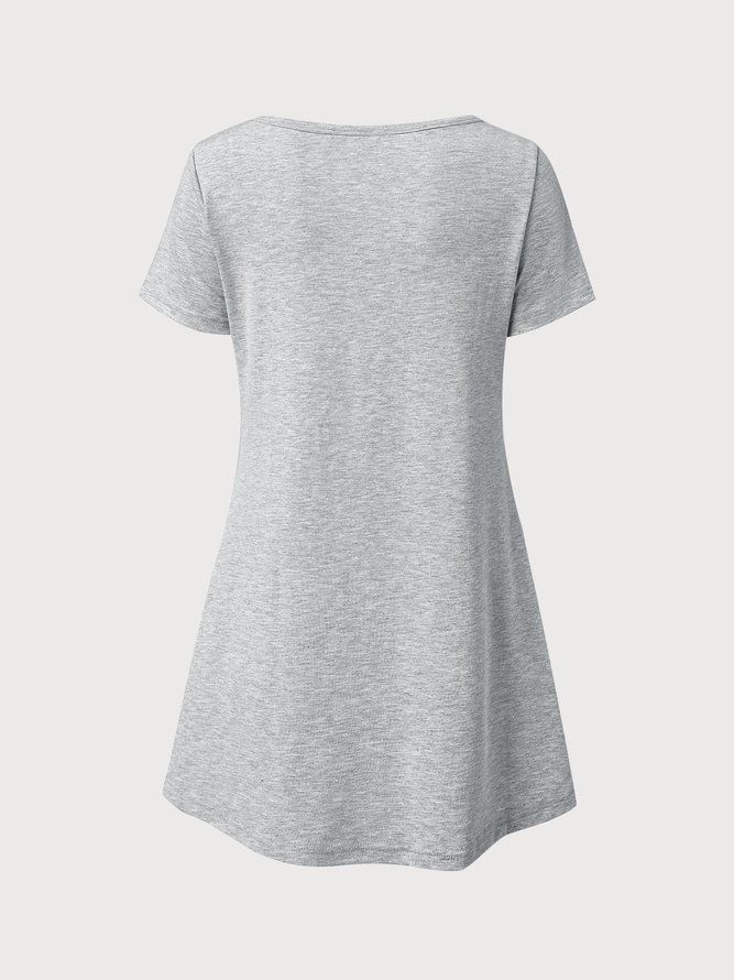 Plain Casual Short Sleeve T-Shirt