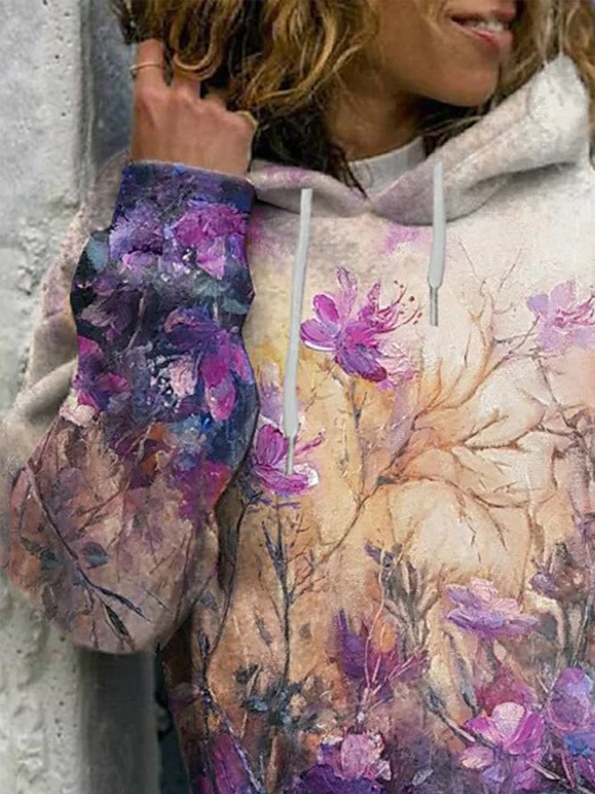 Casual Hoodie Floral Sweatshirts