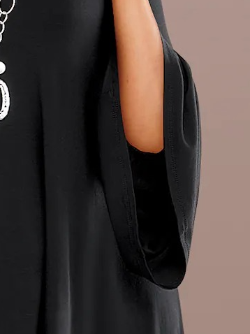 Plain Simple Autumn Polyester V neck Loose H-Line Regular Regular Size Tops for Women