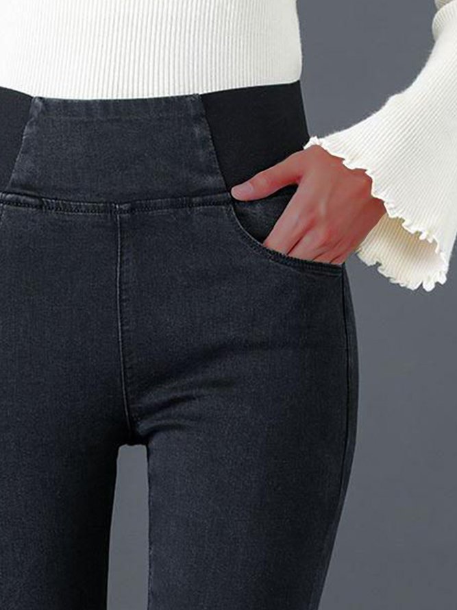 ANNIECLOTH Loose Plain Denim Jeans