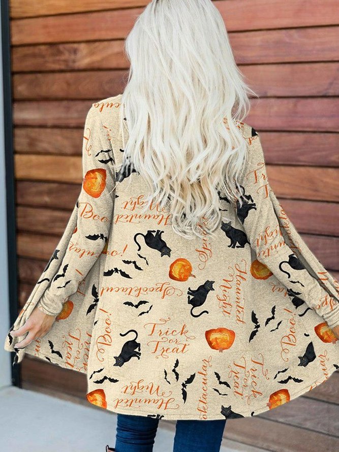 Halloween Regular Fit Casual Wrap Other Long sleeve Coat