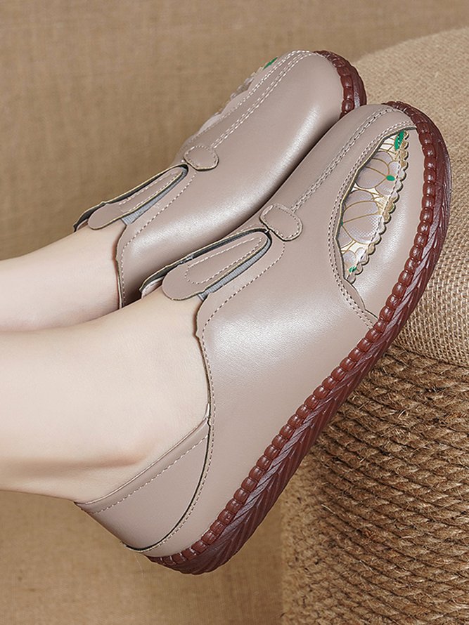 Women Casual Floral All Season Split Joint Breathable Daily Flat Heel Round Toe Rubber Flats