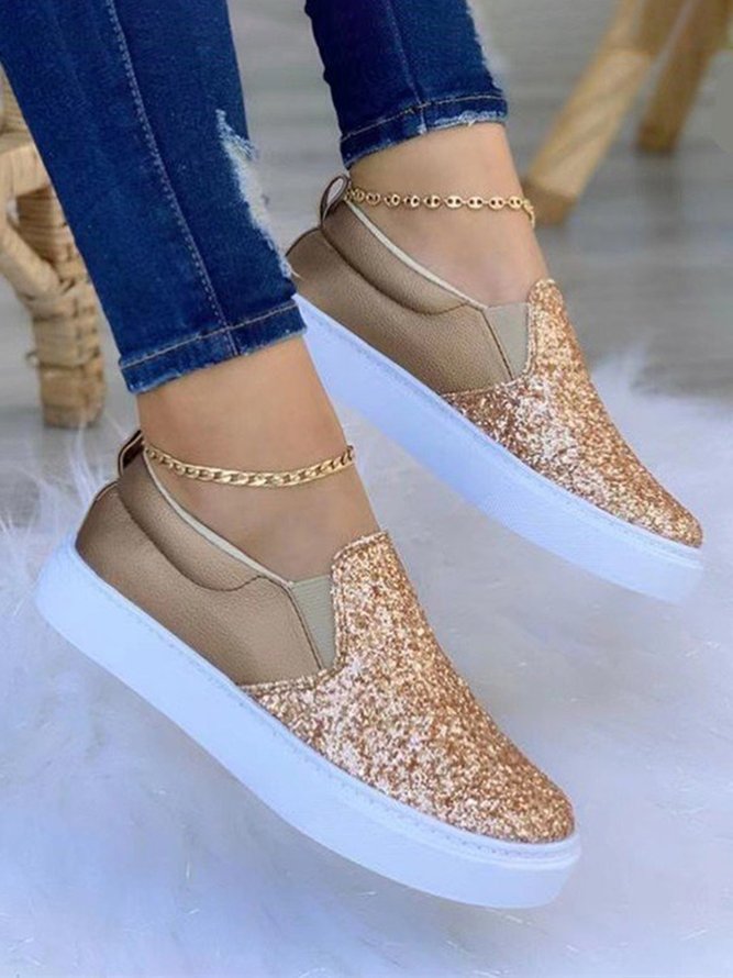 Plain All Season Party Commuting Round Toe Glett Best Sell Pu Loafers Flats for Women