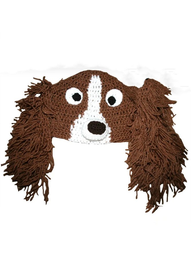 Funny Dog Handmade Crochet Hat Halloween & Christmas Decorative Accessory