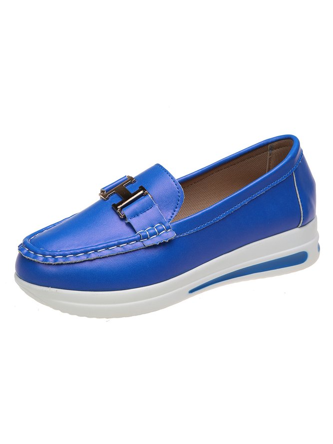 Metal Buckle Casual Simple Loafers
