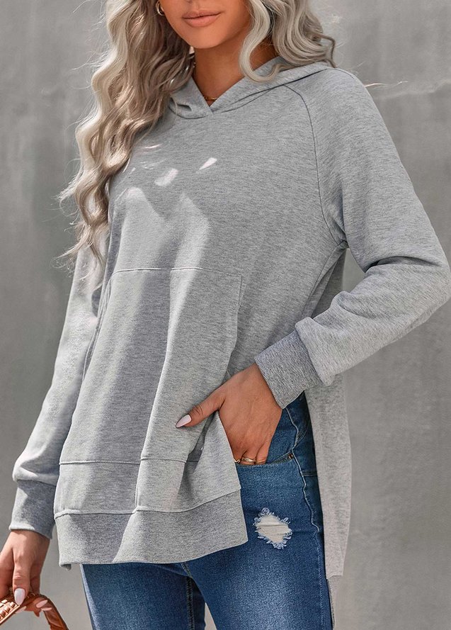 Plain split pocket hoodie