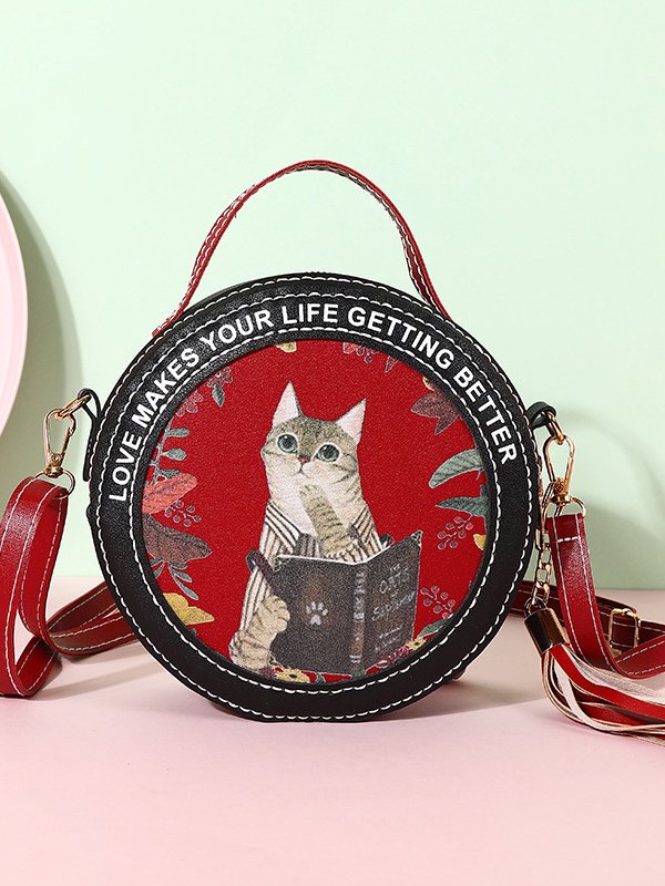 DIY Handmade Cat Pattern Shoulder Bag Material Crossbody Bag