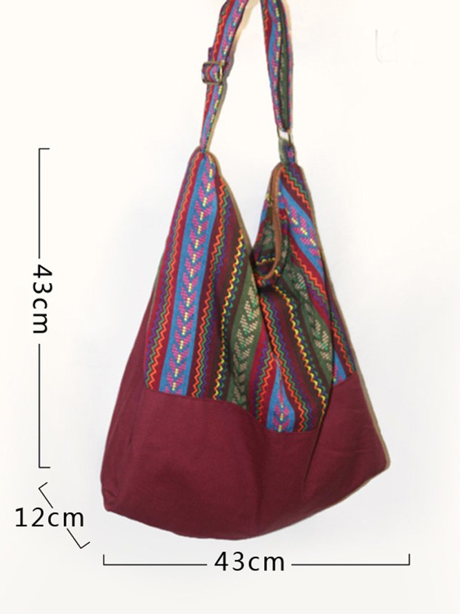 Vintage Ethnic Hemp Cotton Shoulder Bag Tote Bag