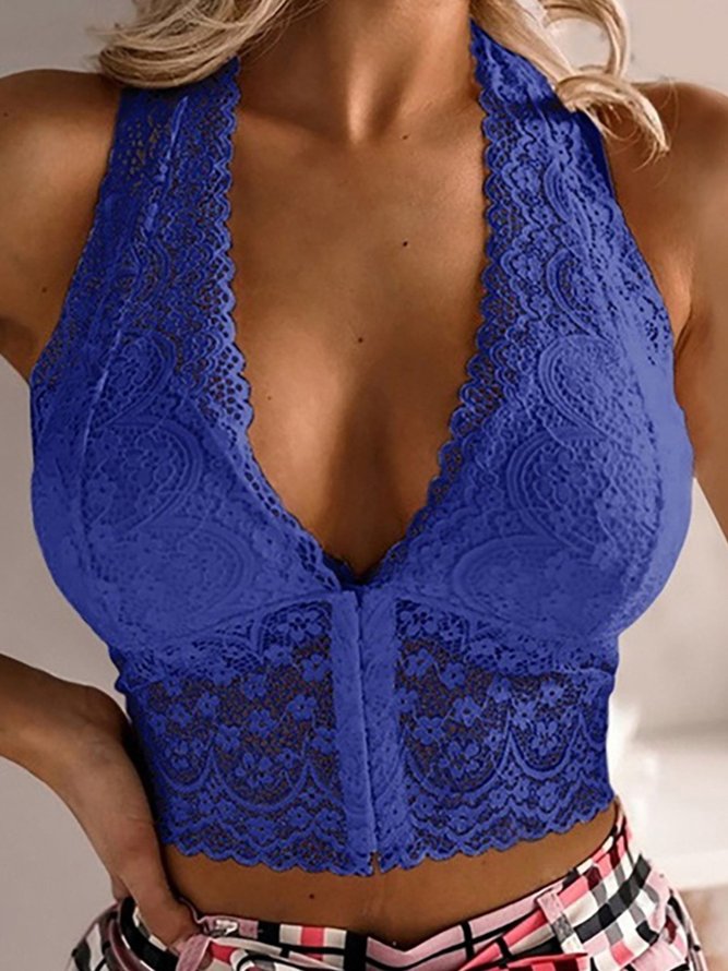 Sexy Beautiful Back Lace Push Up Front Buckle Bra