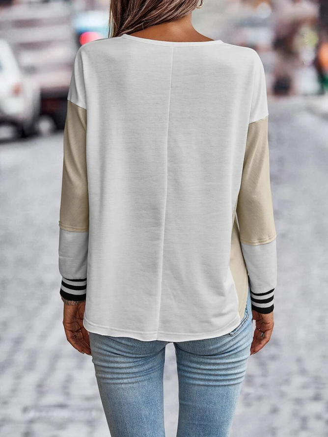 Split Joint Casual Cotton-Blend Regular Fit Sweatshirts