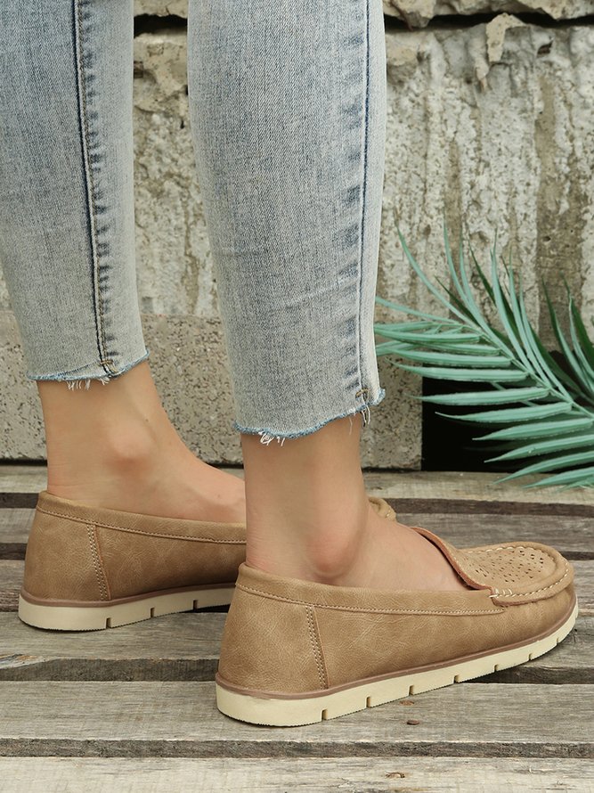 Simple Casual Hollow Breathable Loafers