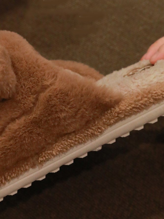 Cartoon Bear Shape Non-slip Warm Home Slippers