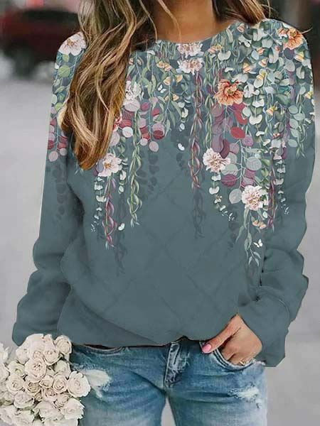 Casual Floral Sweatshirts