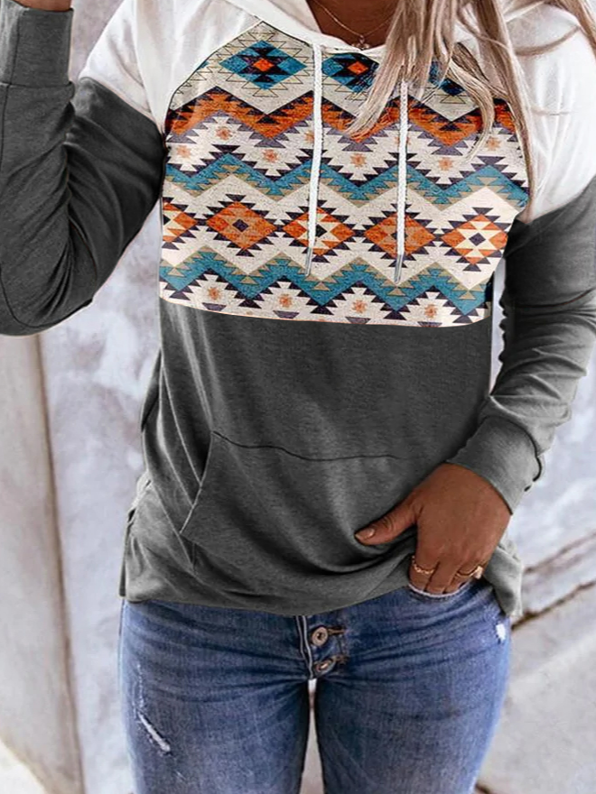 Hoodie Regular Fit Raglan Sleeve Ethnic Sweatshirts