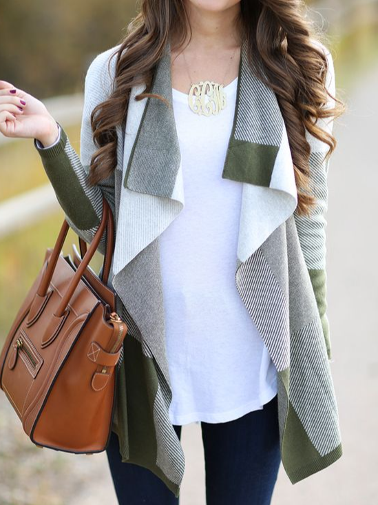 Casual Geometric Loose Other Coat