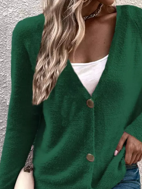 Loose Plain Sweater Coat