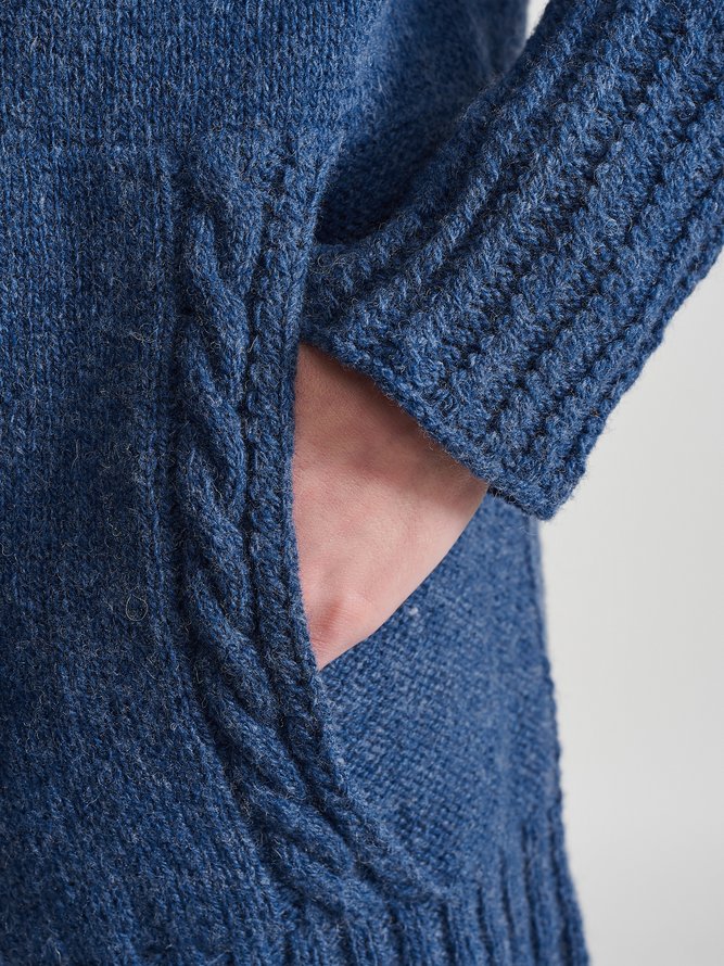 Vintage Loose Wrap Pocket Sweater Coat