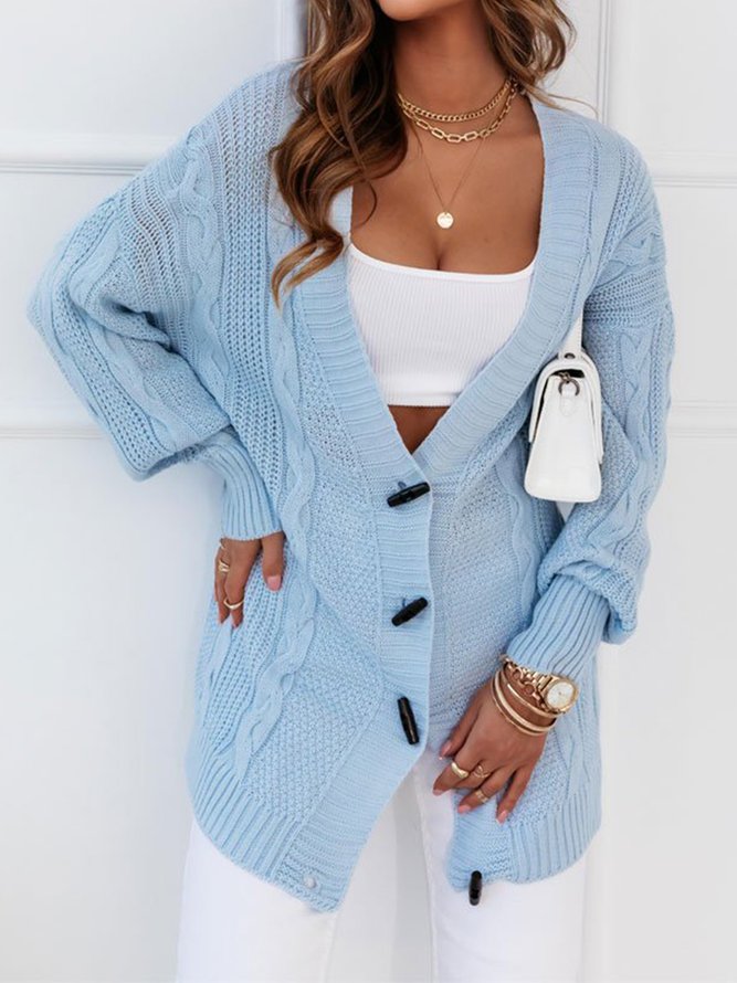 Loose Casual Buttoned Sweater Coat
