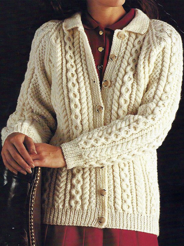Vintage Twist Knit Oversized Sweater Coat