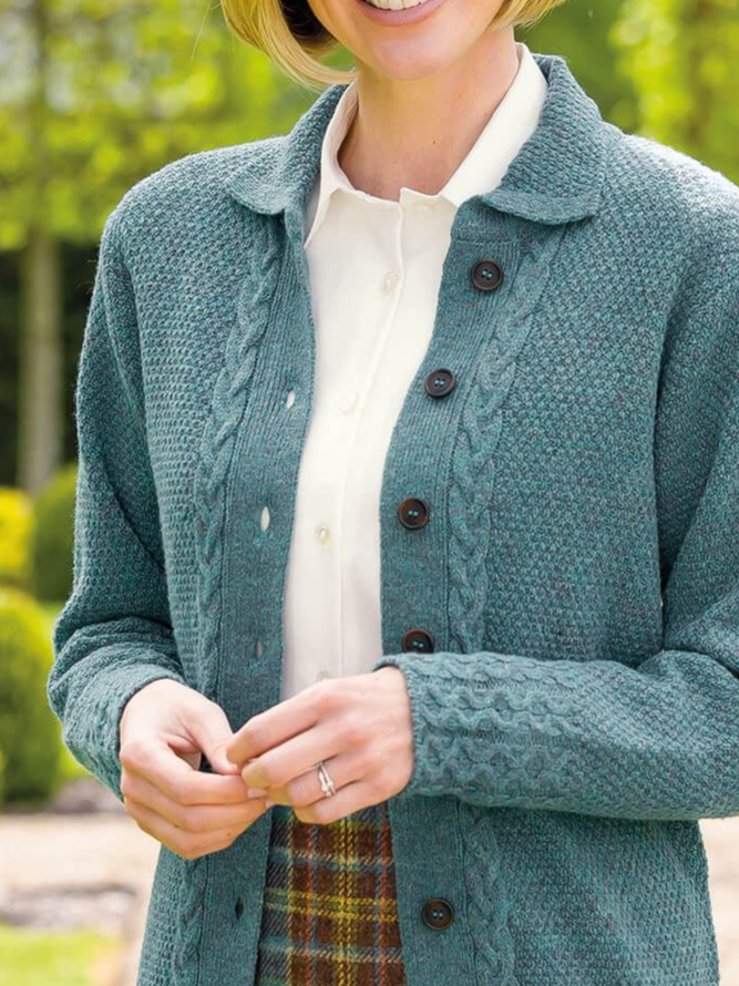 Casual Shawl Collar Plain Loose Sweater Coat