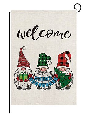 Christmas Garden Flag Red Christmas Elf Faceless Old Man Alphabet Print Holiday Party Props