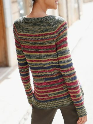 Vintage Multicolor Crew Neck Knit Sweater