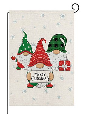 Christmas Garden Flag Red Christmas Elf Faceless Old Man Alphabet Print Holiday Party Props