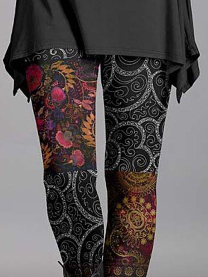 Vintage Ethnic Patterns Regular Fit Leggings