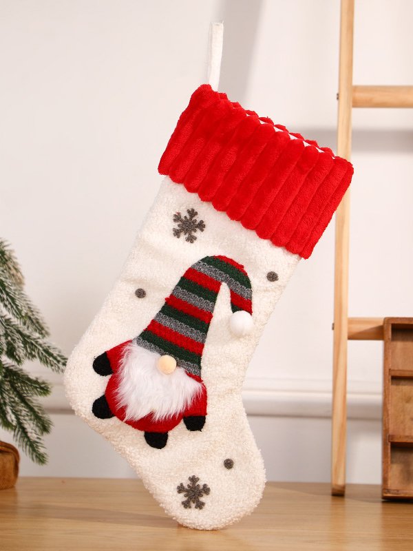 Christmas Candy Socks Embroidered Old Man Christmas Socks Christmas Children's Gift Socks Gift Bag Pendant Decoration