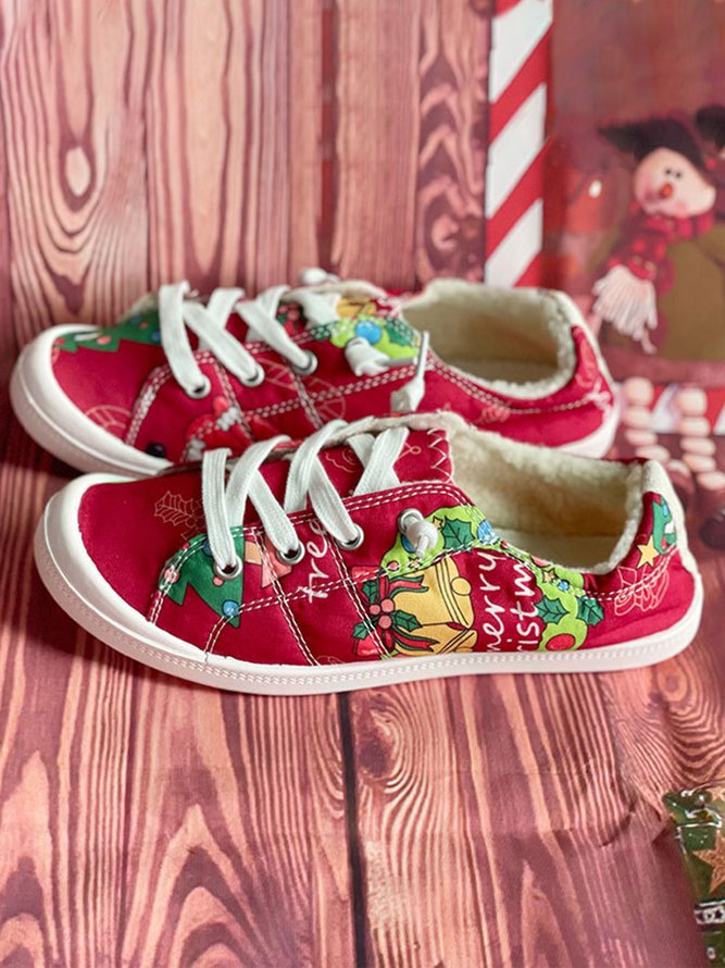Christmas Tree Furry Lined Sneakers