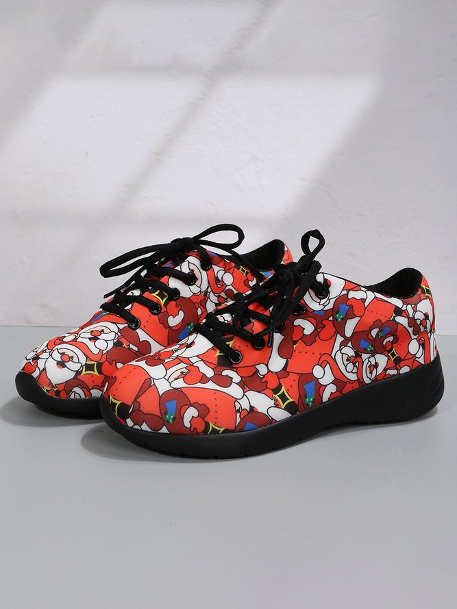 Christmas Santa Red Graphic Casual Sneakers